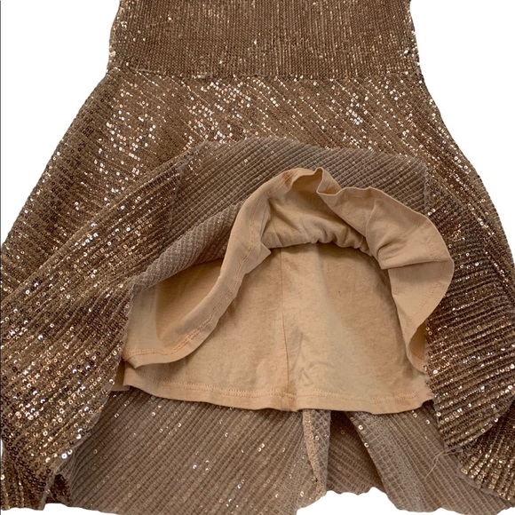 Zara Girls Casual Collection Metallic Rose Gold Sequins Size 11/12a - Picture 9 of 16